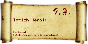 Imrich Herold névjegykártya
